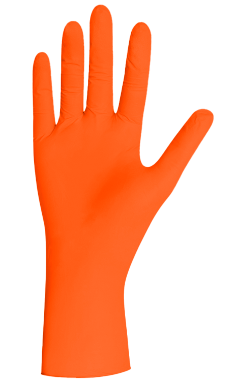 Handschuhe – Orange Pearl Nitril (XS – XL)