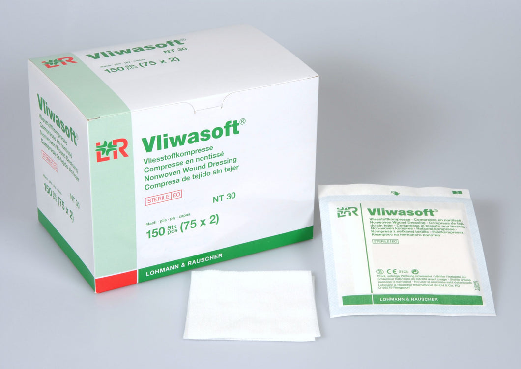 Vliwasoft® Vliesstoffkompresse, steril, paarweise eingesiegelt